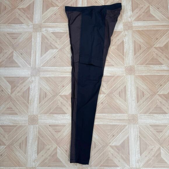 Lole Brown/Brown Two Tone Pull On Leggings Womens Medium Mid Rise Elastic Waist - Picture 4 of 10